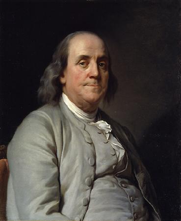 Joseph-Siffred Duplessis Portrait of Benjamin Franklin oil painting image